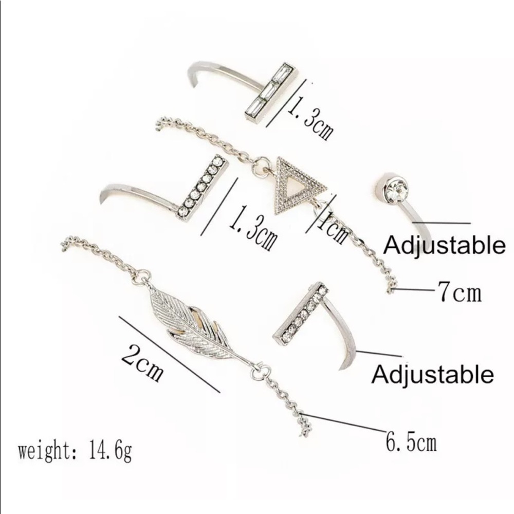 NEW Stackable Silver Rhinestone Bracelets - Picture 2 of 4